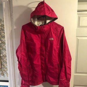 The North Face rain shell, hot pink, size L